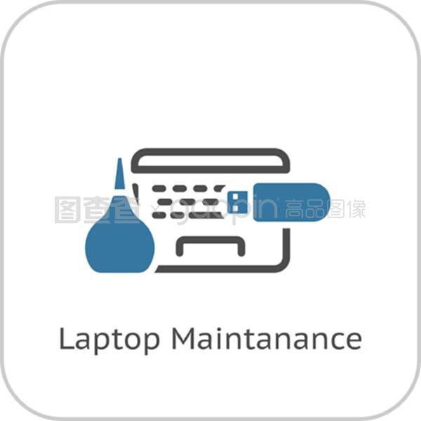 電腦維護圖標 平面設計與輔助設備修理指南